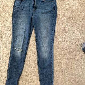 Sonoma Blue Skinny Jeans with Distressed Details